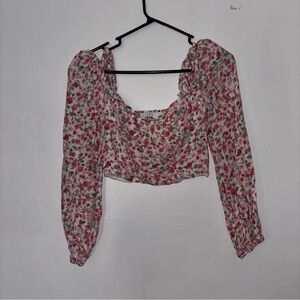 ASTR Anthropologie Women's Small Paisley Cropped Scoop Neck Top Colorful Boho